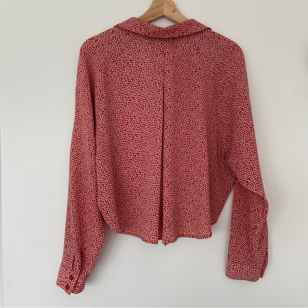 Red Patterned Women's Top - Picture 3 of 14